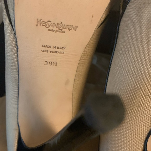 YVES SAINT LAURENT RIVE GAUCHE Beige Peep Toe Platforms heels SZ 9.5 🔥🔥🔥 - Picture 13 of 14